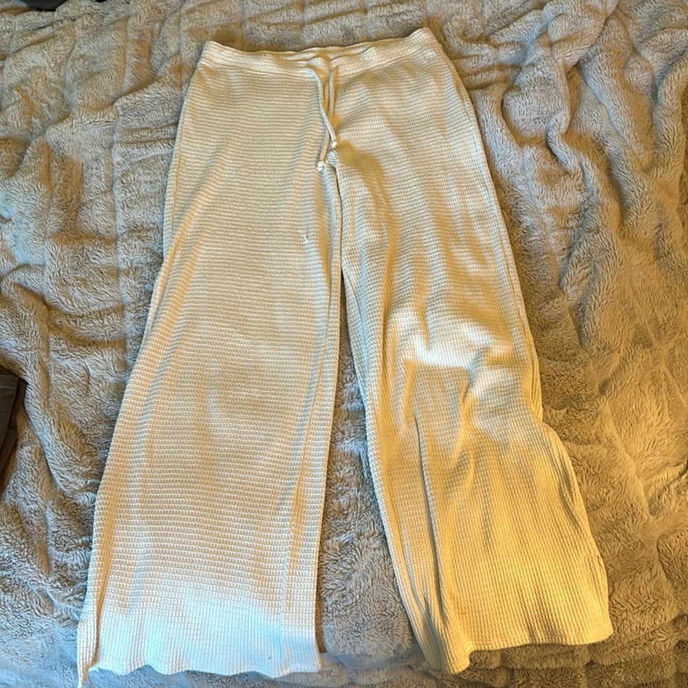 white/cream holister soft fleece pants